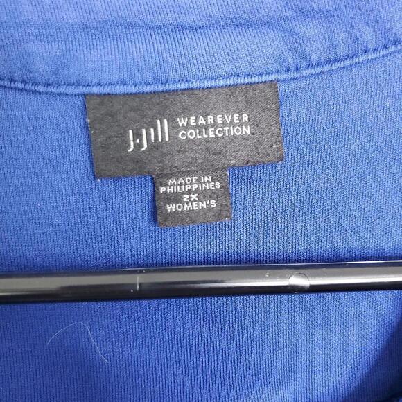 J Jill Shirt Womens 2X Button Front Mandarin Collar Stretchy Wearever Long Sleev - Picture 3 of 10